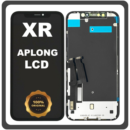 Γνήσια Original For Apple iPhone XR, iPhoneXR (A2105, A1984) APLONG LCD Display Screen Assembly Οθόνη + Touch Screen Digitizer Μηχανισμός Αφής Black Μαύρο (0% Defective Returns)