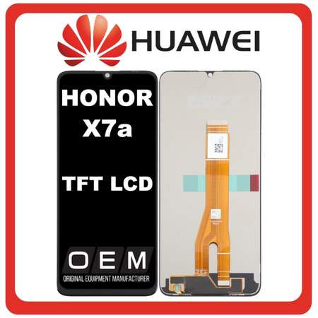 HQ OEM Συμβατό Με Huawei Honor X7a 4G (RKY-LX1, RKY-LX2) TFT LCD Display Screen Assembly Οθόνη + Touch Screen Digitizer Μηχανισμός Αφής Black Μαύρο (Grade AAA)