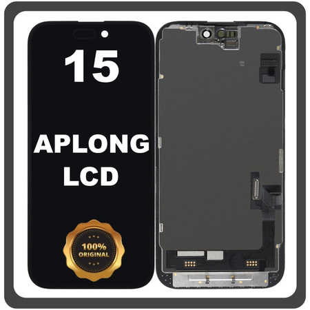 Γνήσια Original Apple iPhone 15 , iPhone15 (A3090, A2846) APLONG LCD Display Screen Assembly Οθόνη + Touch Screen Digitizer Μηχανισμός Αφής Black Μαύρο (0% Defective Returns)