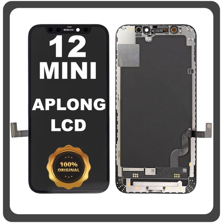 Γνήσια Original For Apple iPhone 12 Mini, iPhone12 Mini (A2399, A2176) APLONG LCD Display Screen Assembly Οθόνη + Touch Screen Digitizer Μηχανισμός Αφής Black Μαύρο (Premium A+)​ (0% Defective Returns)