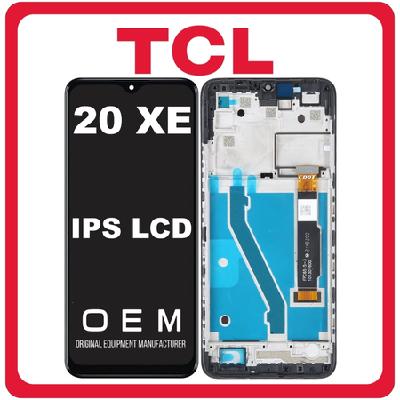 HQ OEM Συμβατό Με TCL 20 XE 4G (5087Z) IPS LCD Display Screen Assembly Οθόνη + Touch Screen Digitizer Μηχανισμός Αφής + Frame Bezel Πλαίσιο Σασί Moonlight Grey Μαύρο (Premium A+)
