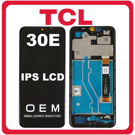 HQ OEM Συμβατό Με TCL 30E (6127A, 6127l) IPS LCD Display Screen Assembly Οθόνη + Touch Screen Digitizer Μηχανισμός Αφής + Frame Bezel Πλαίσιο Σασί Space Gray Μαύρο (Premium A+)