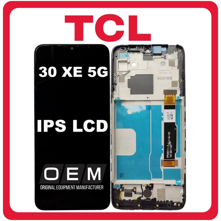 HQ OEM Συμβατό Με TCL 30 XE 5G (T767W) IPS LCD Display Screen Assembly Οθόνη + Touch Screen Digitizer Μηχανισμός Αφής + Frame Bezel Πλαίσιο Σασί Shadow Black Μαύρο (Premium A+)