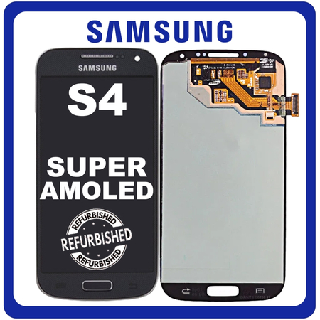 New Refurbished For Samsung I9500 Galaxy S4 (GT-I9500, SGH-I337M) Super AMOLED Display Screen Assembly Οθόνη + Touch Screen Digitizer Μηχανισμός Αφής Black Mist Μαύρο