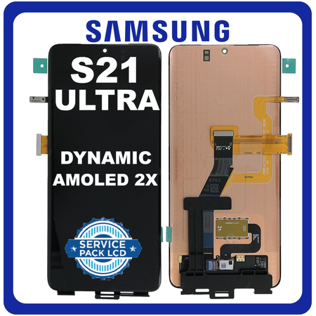 Γνήσια Original Samsung Galaxy S21 Ultra 5G (SM-G998B, SM-G998B/DS) Dynamic AMOLED 2X LCD Display Screen Assembly Οθόνη + Touch Screen Digitizer Μηχανισμός Αφής Black Μαύρο GH96-13958B (Service Pack By Samsung)