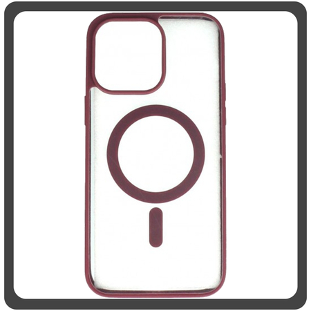 Θήκη Πλάτης - Back Cover, Silicone Σιλικόνη Frosted Edge Macaroon Magnetic Case Plum Purple Μωβ For iPhone 14 Pro