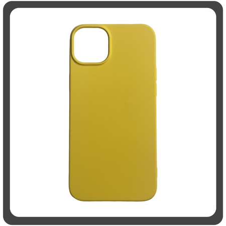 Θήκη Πλάτης - Back Cover, Silicone Σιλικόνη High Quality Liquid TPU Soft Protective Case Yellow Κίτρινο For iPhone 14 Plus