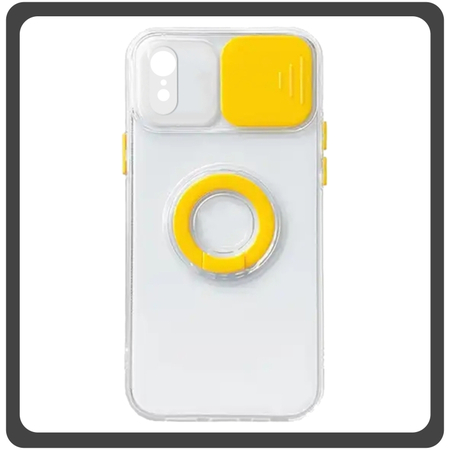 Θήκη Πλάτης - Back Cover, Silicone Σιλικόνη Dazzling Sliding Window Case Yellow Κίτρινο For iPhone XR