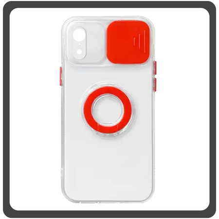 Θήκη Πλάτης - Back Cover, Silicone Σιλικόνη Dazzling Sliding Window Case Red Κόκκινο For iPhone XR