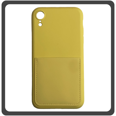Θήκη Πλάτης - Back Cover, Silicone Σιλικόνη Liquid Inserted TPU Protective Case Yellow Κίτρινο For iPhone XR