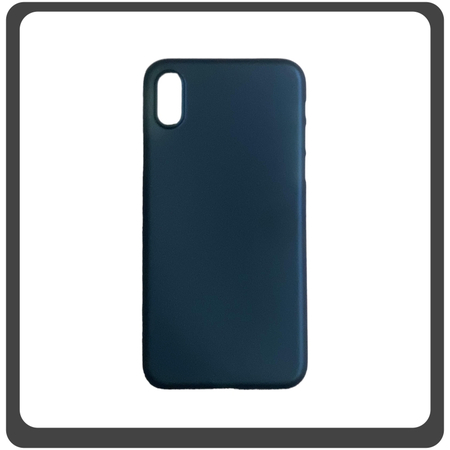 Θήκη Πλάτης - Back Cover, Silicone Σιλικόνη Ultra Thin Feather Dark Blue Μπλε For iPhone X/XS