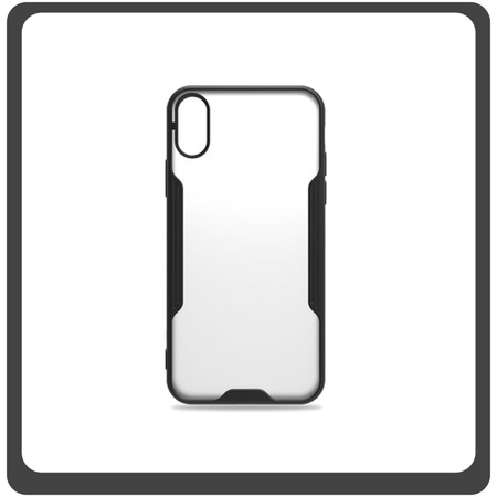 Θήκη Πλάτης - Back Cover, Silicone Σιλικόνη TPU-Rimmed Acrylic Protective Case Black Μαύρο For iPhone X/XS