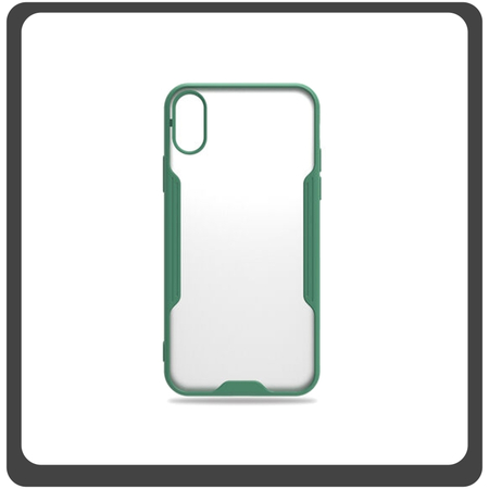 Θήκη Πλάτης - Back Cover, Silicone Σιλικόνη TPU-Rimmed Acrylic Protective Case Green Πράσινο For iPhone X/XS