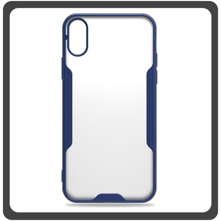 Θήκη Πλάτης - Back Cover, Silicone Σιλικόνη TPU-Rimmed Acrylic Protective Case Blue Μπλε For iPhone XR