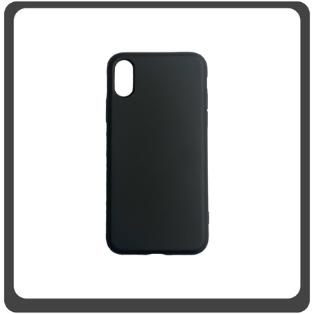 Θήκη Πλάτης - Back Cover, Silicone Σιλικόνη Liquid TPU Soft Protective Case Black Μαύρο For iPhone X/XS