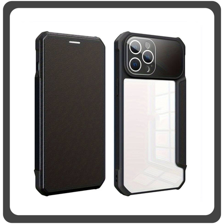 Θήκη Book, Δερματίνη Colorful Magnetic Leather Case Black Μαύρο For iPhone 14 Pro Max