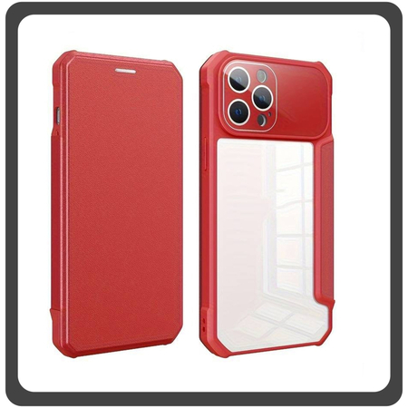 Θήκη Book, Δερματίνη Colorful Magnetic Leather Case Red Κόκκινο For iPhone 14 Pro Max