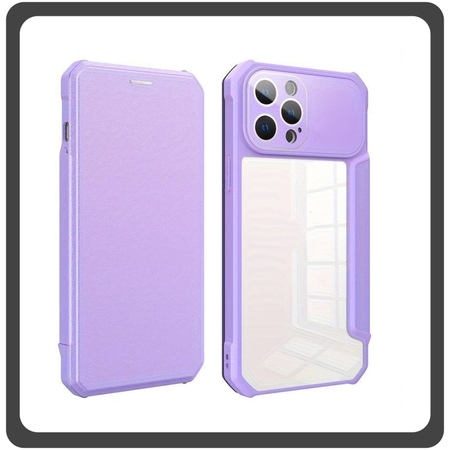 Θήκη Book, Δερματίνη Colorful Magnetic Leather Case Purple Μωβ For iPhone 14 Pro Max