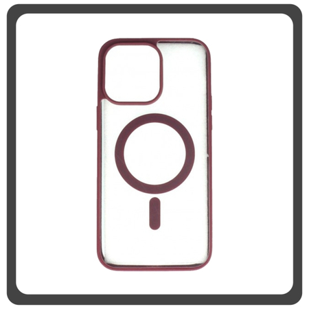 Θήκη Πλάτης - Back Cover, Silicone Σιλικόνη Frosted Edge Macaroon Magnetic Case Plum Purple Μωβ For iPhone 14 Plus