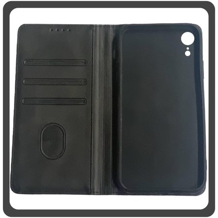Θήκη Book, Leather Print Wallet Case Δερματίνη Black Μαύρο For iPhone XR