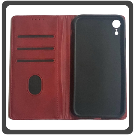 Θήκη Book, Leather Print Wallet Case Δερματίνη Red Κόκκινη For iPhone XR