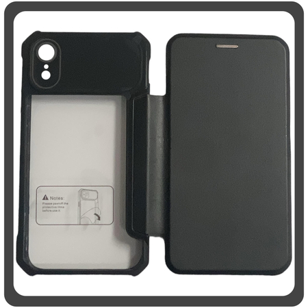 Θήκη Book, Δερματίνη Magnetic Leather Case Black Μαύρο For iPhone XR​
