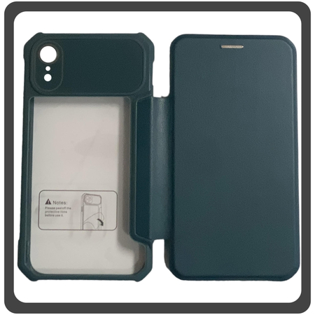 Θήκη Book, Δερματίνη Magnetic Leather Case Green Πράσινο For iPhone XR