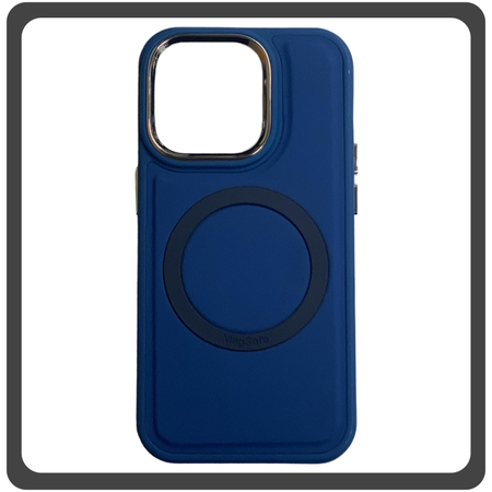 Θήκη Πλάτης - Back Cover, Silicone Σιλικόνη Liquid Magnetic Skin Protection Case Blue Μπλε For iPhone 14 Pro