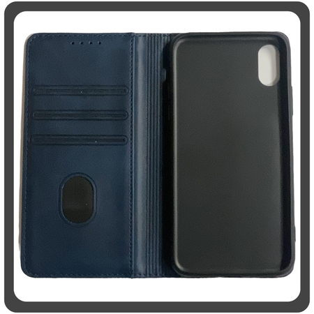 Θήκη Book, Δερματίνη Leather Print Wallet Case Blue Μπλε For iPhone X/XS