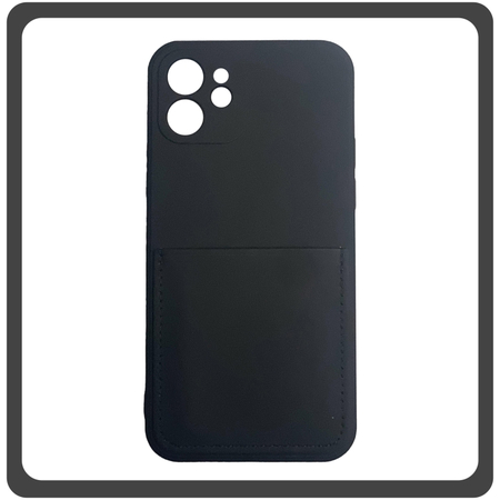 Θήκη Πλάτης - Back Cover, Silicone Σιλικόνη Liquid Inserted TPU Protective Case Black Μαύρο For iPhone 11