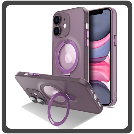 Θήκη Πλάτης - Back Cover, Silicone Σιλικόνη Creative Invisible Bracket Protective Case Purple Μωβ For iPhone 11