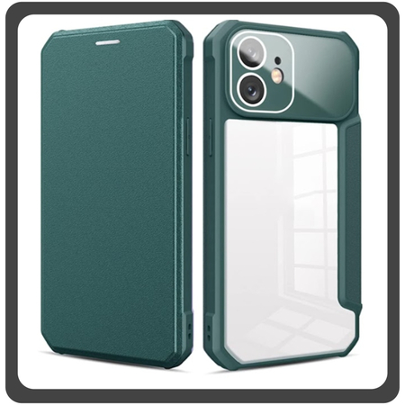 Θήκη Book, Δερματίνη Magnetic Leather Case Green Πράσινο For iPhone 11