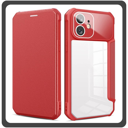 Θήκη Book, Δερματίνη Magnetic Leather Case Lavender Red Κόκκινο For iPhone 11