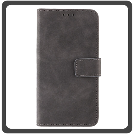 Θήκη Book, Δερματίνη Leather Flap Wallet Case with Clasp Gray Γκρι For iPhone 11