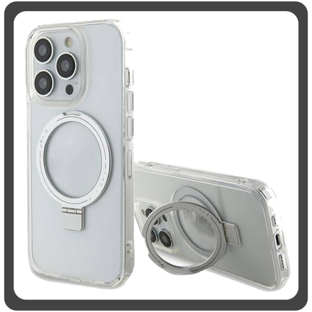 Θήκη Πλάτης - Back Cover, Silicone Σιλικόνη Creative Invisible Bracket Protective Case Silver Ασημί For iPhone 14 Pro Max