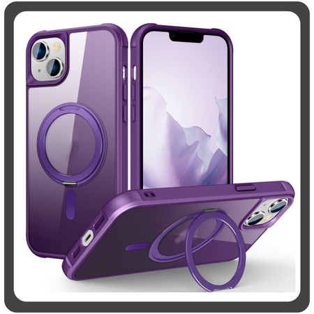 Θήκη Πλάτης - Back Cover, Silicone Σιλικόνη Creative Invisible Bracket Protective Case Purple Μωβ For iPhone 14 Plus
