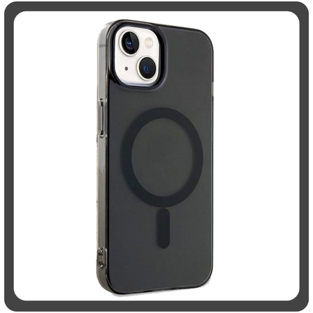 Θήκη Πλάτης - Back Cover, Silicone Σιλικόνη Pattern Plated Magnetic Case Black Μαύρο For iPhone 14 Plus