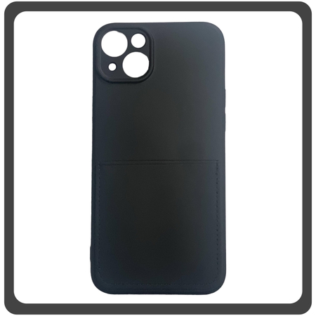 Θήκη Πλάτης - Back Cover, Silicone Σιλικόνη Liquid Inserted TPU Protective Case Black Μαύρο For iPhone 14 Plus