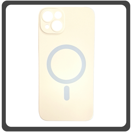 Θήκη Πλάτης - Back Cover, Silicone Σιλικόνη Liquid Silicone Magnetic Protection Case White Άσπρο For iPhone 14 Plus