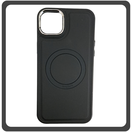 Θήκη Πλάτης - Back Cover, Silicone Σιλικόνη Liquid Magnetic Skin Protection Case Black Μαύρο For iPhone 14 Plus