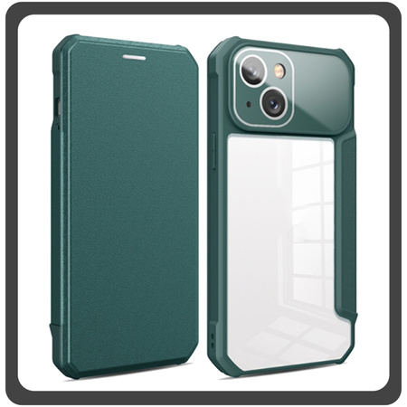 Θήκη Book, Leather Δερματίνη Colorful Magnetic Case Green Πράσινο For iPhone 14 Plus