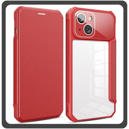 Θήκη Book, Leather Δερματίνη Colorful Magnetic Case Red Κόκκινο For iPhone 14 Plus
