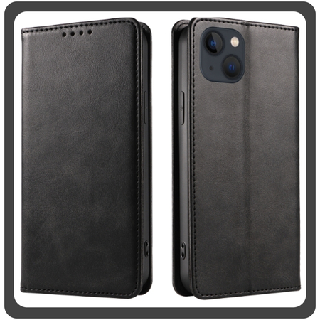 Θήκη Book, Leather Δερματίνη Print Wallet Case Black Μαύρο For iPhone 14 Plus