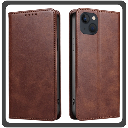 Θήκη Book, Leather Δερματίνη Print Wallet Case Brown Καφέ For iPhone 14 Plus