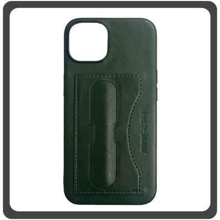 Θήκη Πλάτης - Back Cover, Silicone Σιλικόνη Leather Δερματίνη Σιλικόνη Minimalist Plug-in Support Case Green Πράσινο For iPhone 14