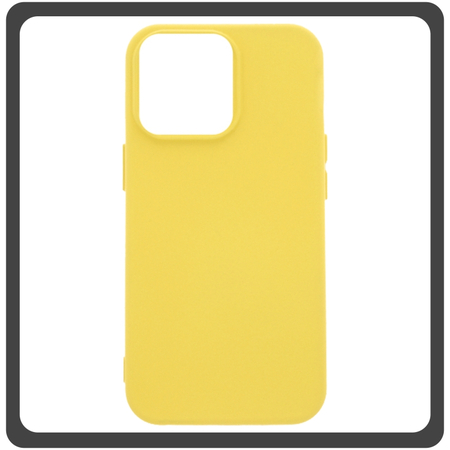 Θήκη Πλάτης - Back Cover, Silicone Σιλικόνη High Quality Liquid TPU Soft Protective Case 2.0mm Yellow Κίτρινο For iPhone 14 Pro