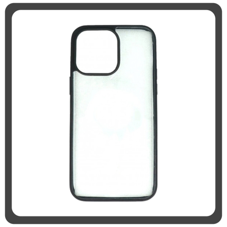 Θήκη Πλάτης - Back Cover, Silicone Σιλικόνη TPU-Rimmed Acrylic Protective Case Black Μαύρη For iPhone 14 Pro