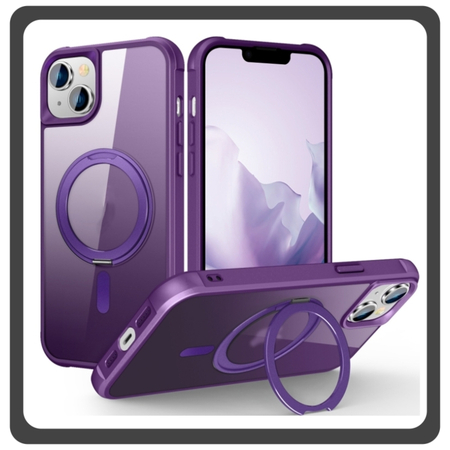 Θήκη Πλάτης - Back Cover, Silicone Σιλικόνη Creative Invisible Bracket Protective Case Purple Μωβ For iPhone 13