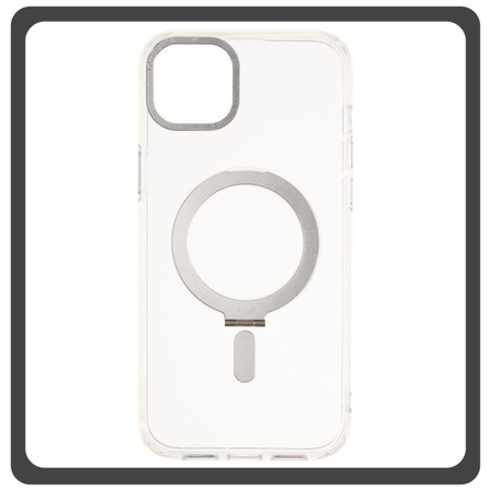 Θήκη Πλάτης - Back Cover, Silicone Σιλικόνη Creative Invisible Bracket Protective Case Silver Ασημί For iPhone 13