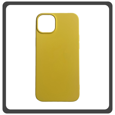 Θήκη Πλάτης - Back Cover, Silicone Σιλικόνη High Quality Liquid TPU Soft Protective Case Yellow Κίτρινη For iPhone 13